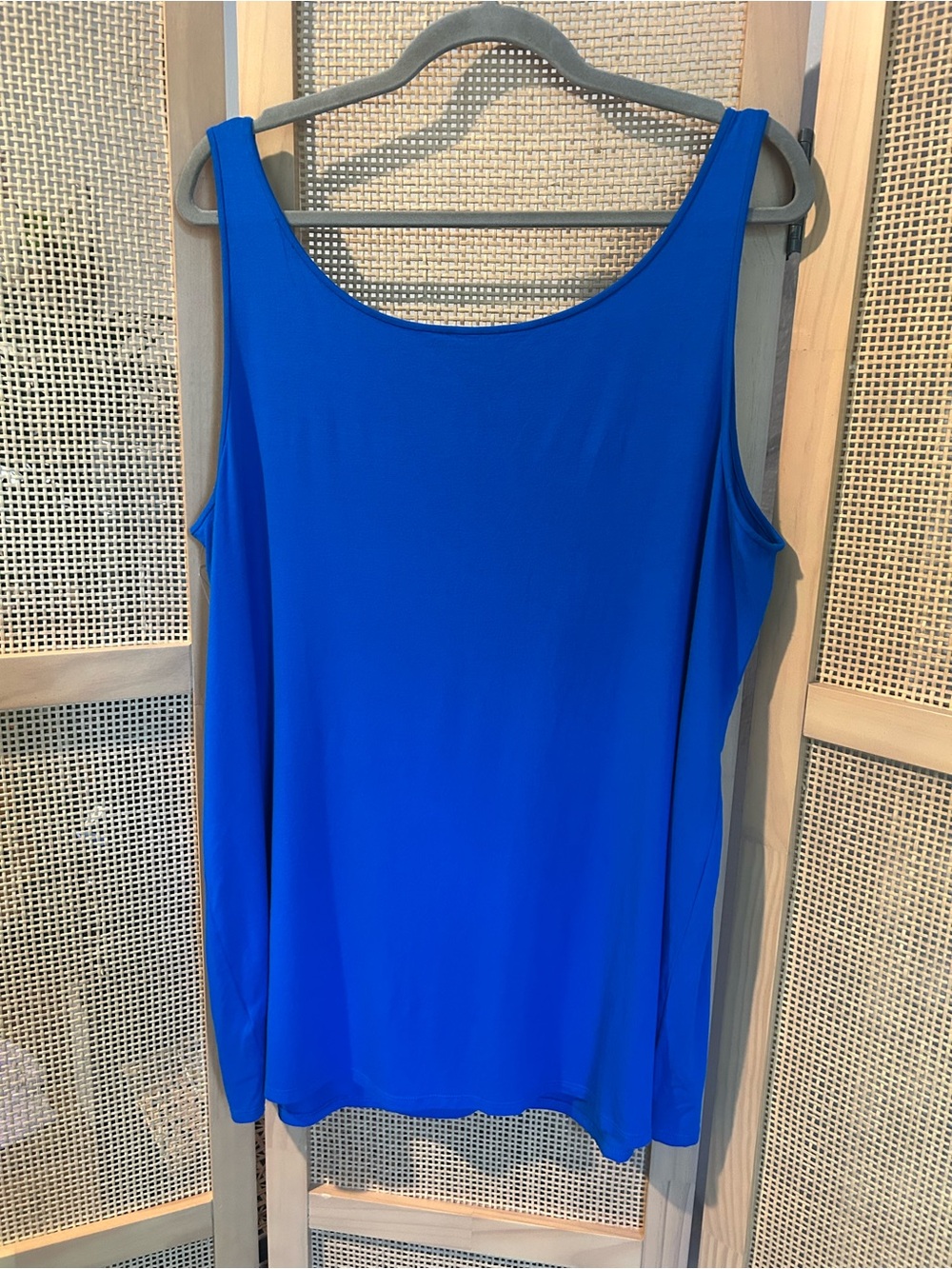 NWOT Eileen Fisher Woman Slim Tank Cobalt Royal Blue Viscose Jersey Plus 1X - Picture 5 of 11